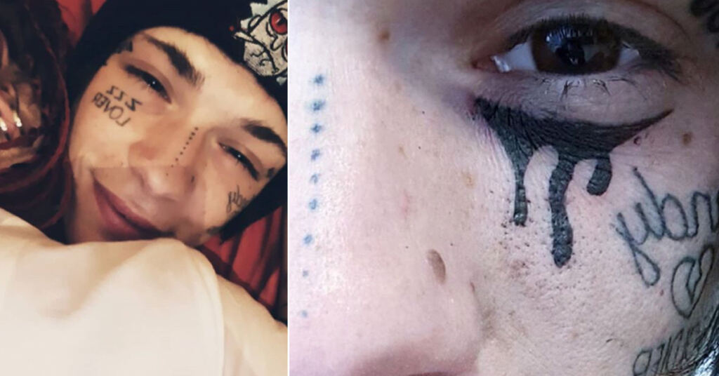 Tatuaje de lunares en la nariz de Lil Xan
