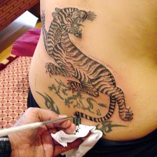 Tatuaje De Angelina Jolie De Tigre De Bengala