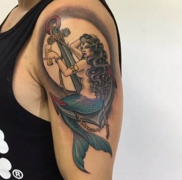 Tatuajes De Anclas De Sirena