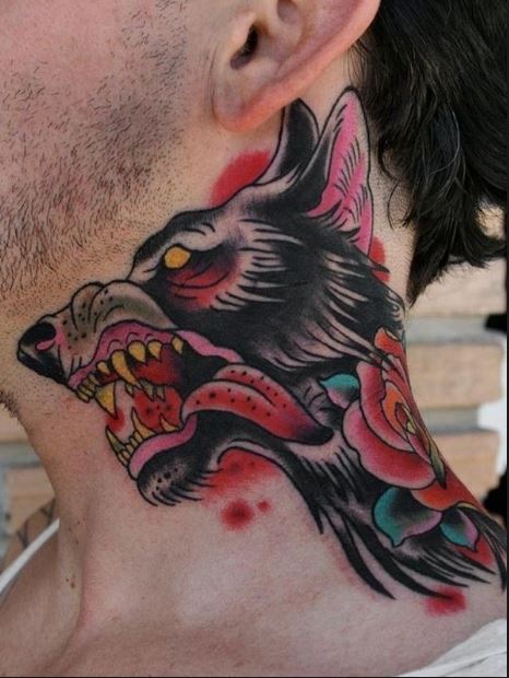 Diseño de tatuajes de cuello de perro