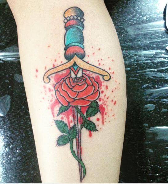 Tatuajes De Flor Con Daga