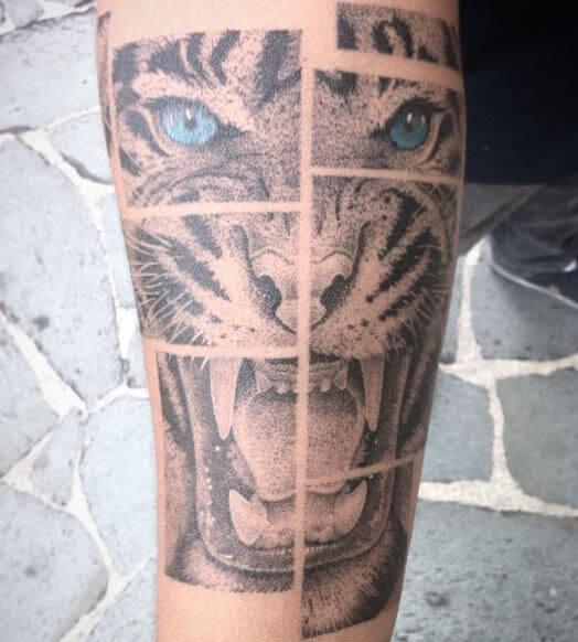 Tatuaje de tigre en el brazo 10