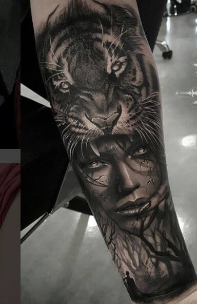 Tatuaje de tigre en el brazo 33