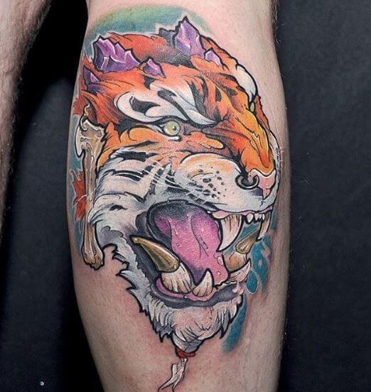 Tatuaje de tigre en el brazo 38