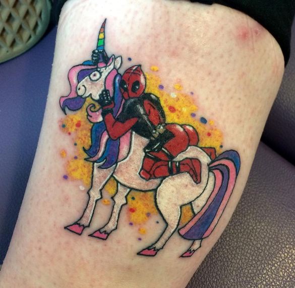 Tatuajes De Deadpool Y Unicornio