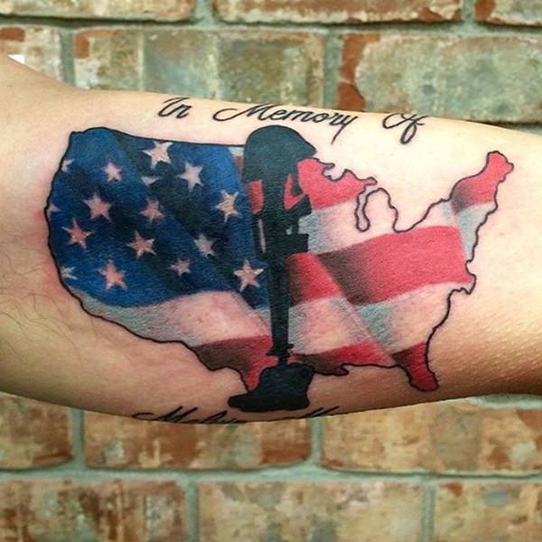 10160916 Tatuajes de la bandera americana
