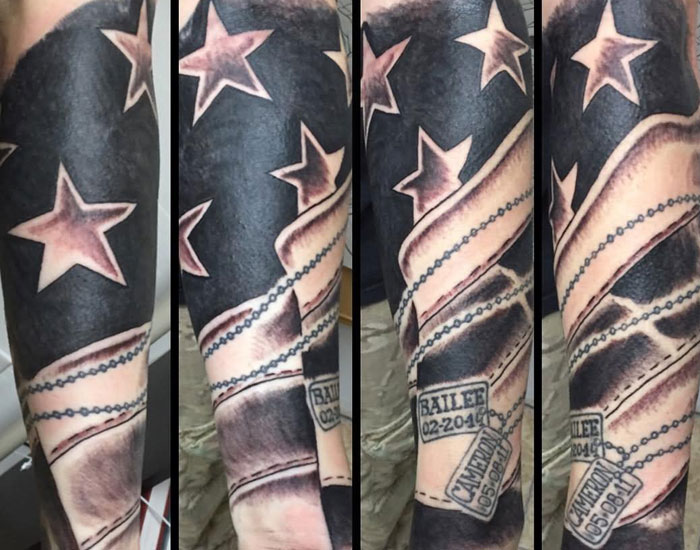 Tatuajes Militares De Bandera Estadounidense