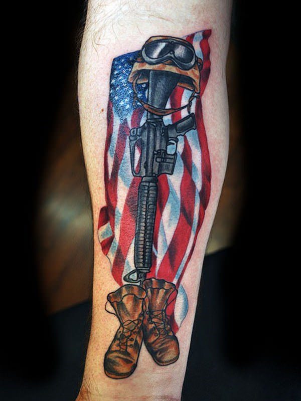 24160916 Tatuajes de la bandera americana