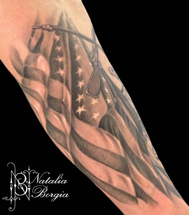 Tatuaje de la bandera americana por Nataliaborgia
