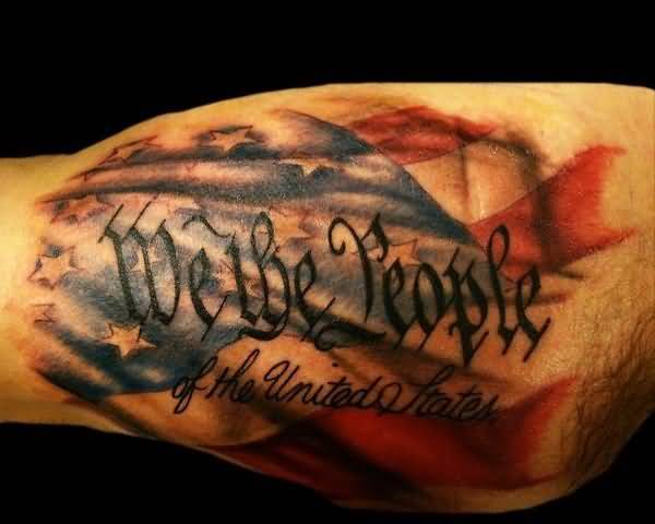 Tatuaje de bandera americana patriótica impresionante