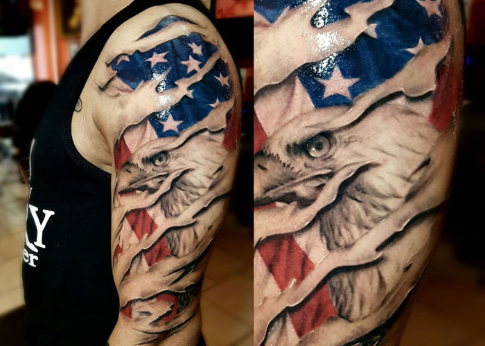 Tatuaje De Bandera De Águila