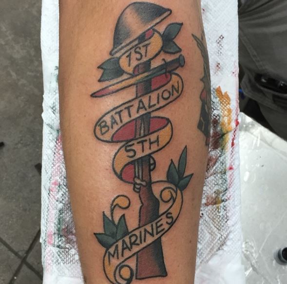 Diseño de tatuajes de 1st Battle Marine Corps