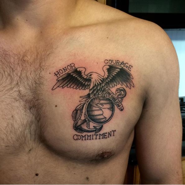 Lindos diseños e ideas de tatuajes del cuerpo de marines