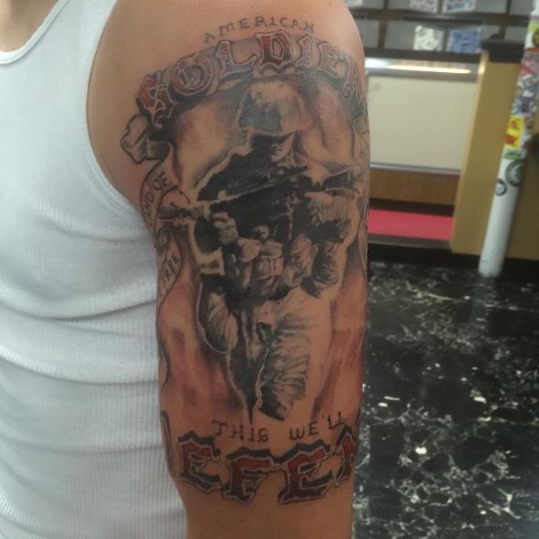 Diseño de tatuajes del ejército del cuerpo de marines para hombres