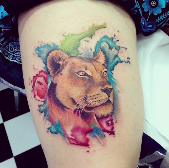 Tatuajes de animales salvajes coloridos