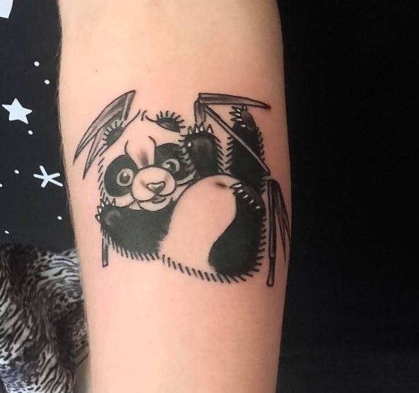 Tatuajes de animales salvajes del pequeño panda