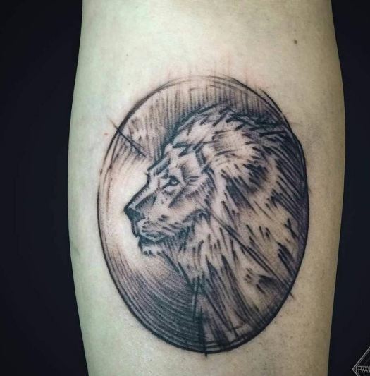 Tatuajes de leones estilo boceto