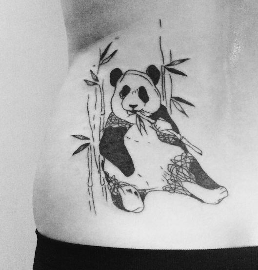 Tatuajes de panda estilo boceto