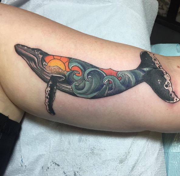 Diseño e ideas de tatuajes náuticos de ballenas