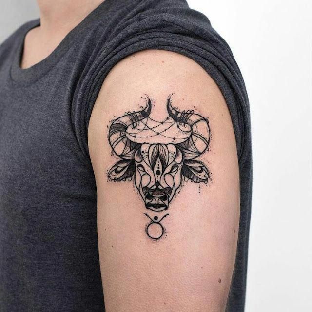 Pequeños diseños de tatuajes de toros simples (3)