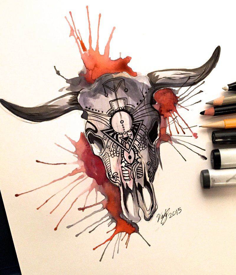 Pequeños diseños de tatuajes de toros simples (34)
