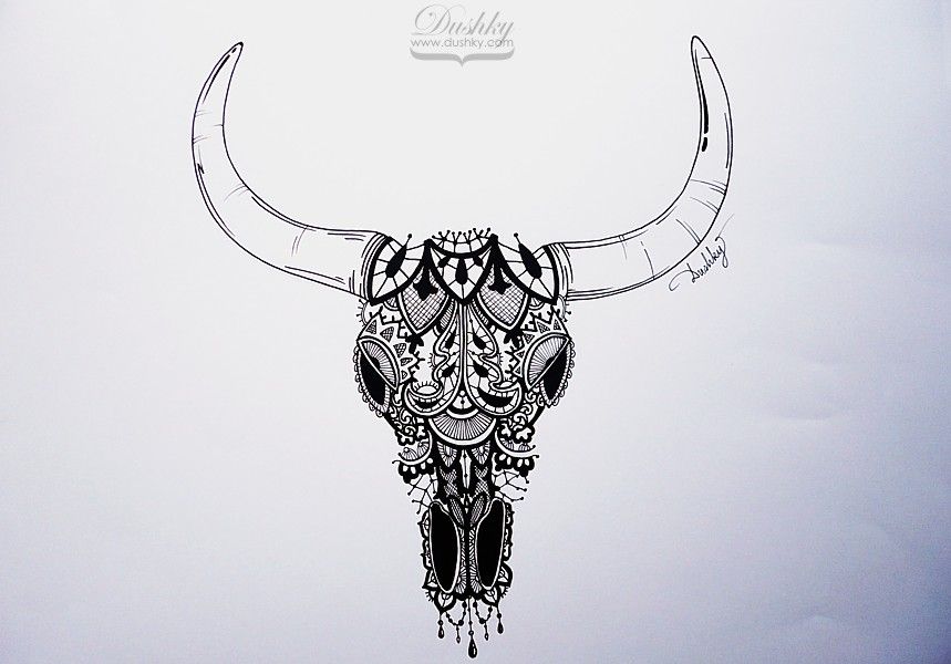 Pequeños diseños de tatuajes de toros simples (36)