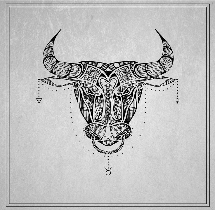 Pequeños diseños de tatuajes de toros simples (180)