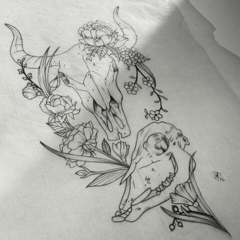 Pequeños diseños de tatuajes de toros simples (196)