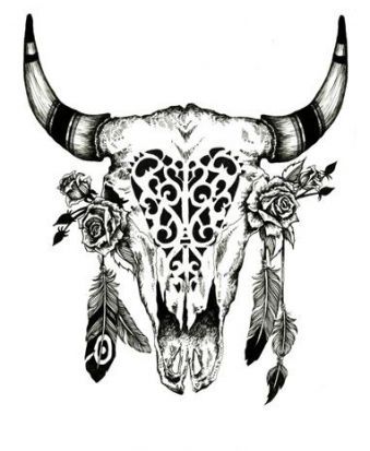 Pequeños diseños de tatuajes de toros simples (217)