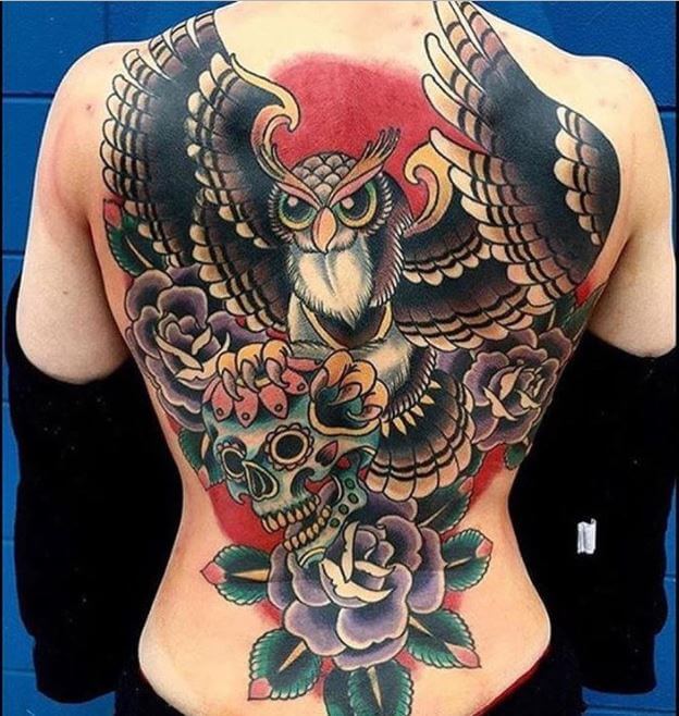 Tatuaje Realista De Búho