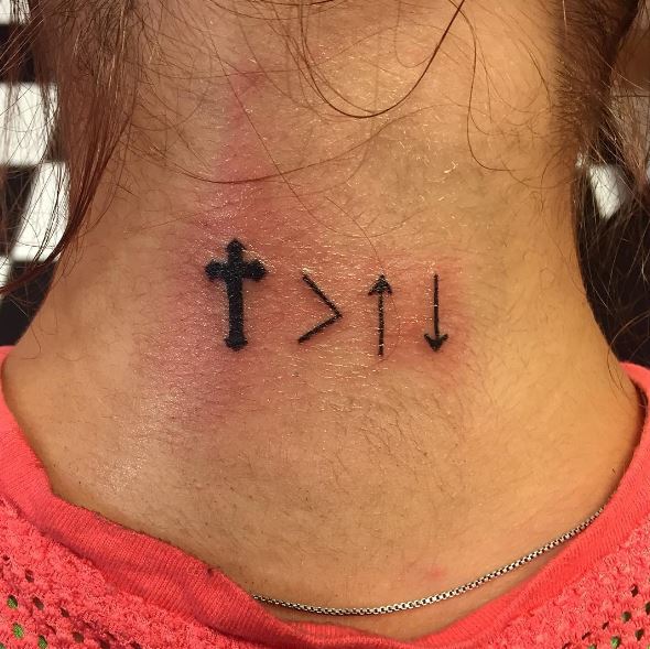 Diseño de tatuaje cristiano e ideas para el cuello