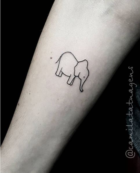 Diseño e ideas de tatuajes de micro elefante