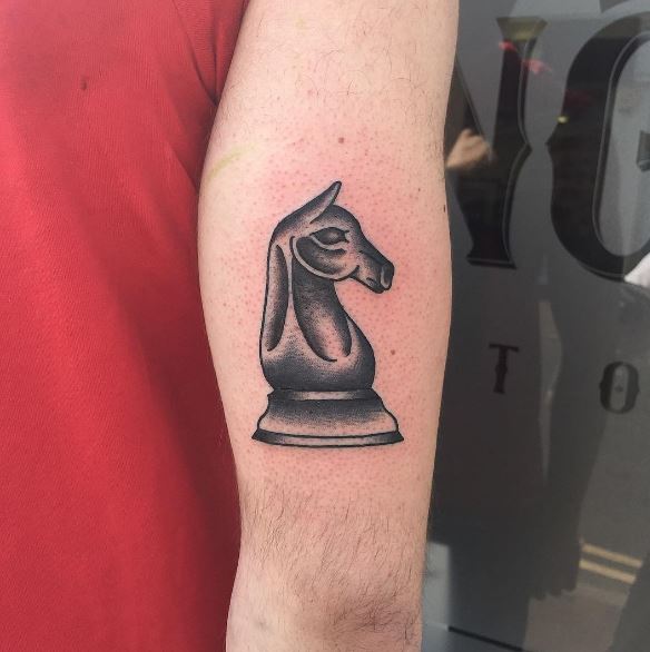 Diseño e ideas de tatuajes de ajedrez de caballero