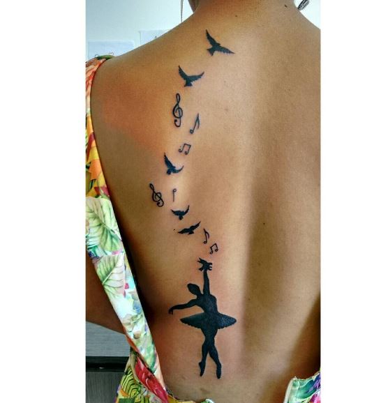 Tatuaje de música en la espalda 2