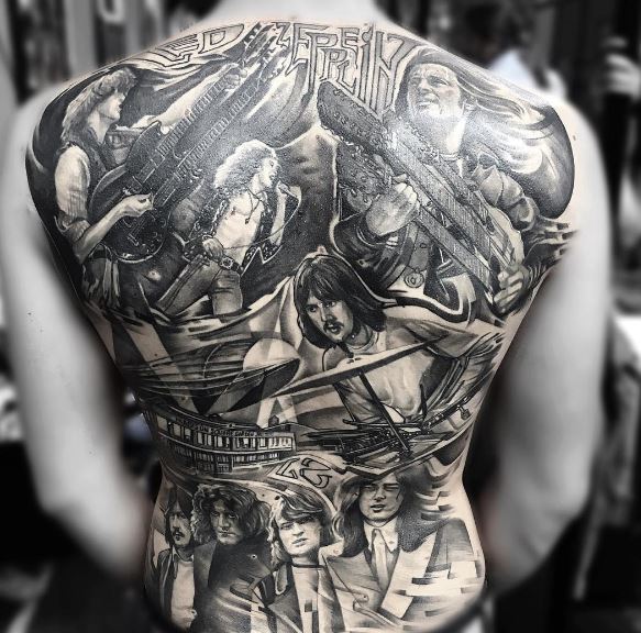 Tatuaje de música en la espalda 4