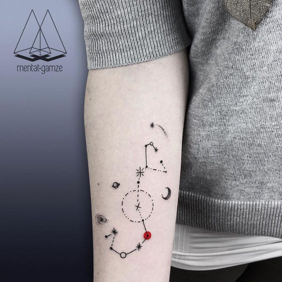 Orion Constellation Hunter Belt Nebula Diseños de tatuajes Ideas (3)