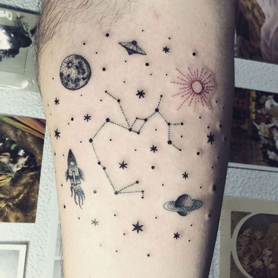 Orion Constellation Hunter Belt Nebula Diseños de tatuajes Ideas (1)