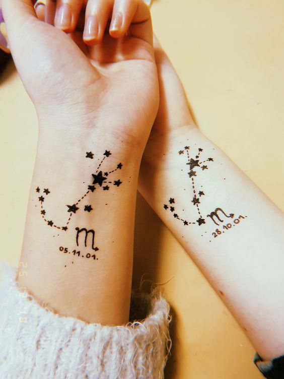 Orion Constellation Hunter Belt Nebula Diseños de tatuajes Ideas (25)