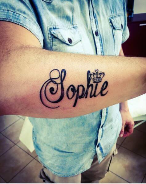 Tatuaje del nombre de la novia de Sophie para niños