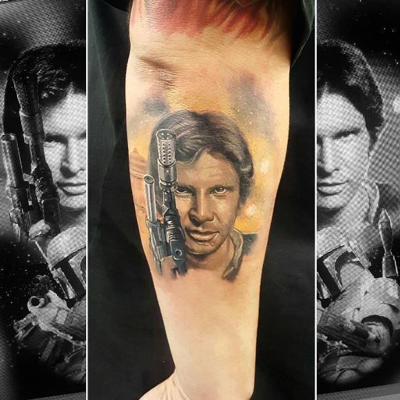 Diseño de tatuajes de Han Solo Star Wars