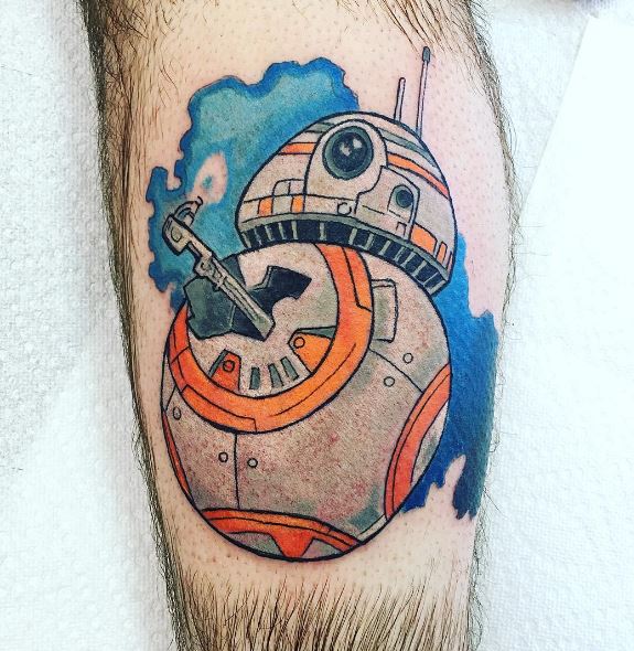 Diseño de tatuajes de robot Star Wars BB 8