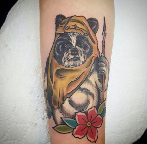 Diseño de tatuajes de Star Wars Chewbacca para niñas