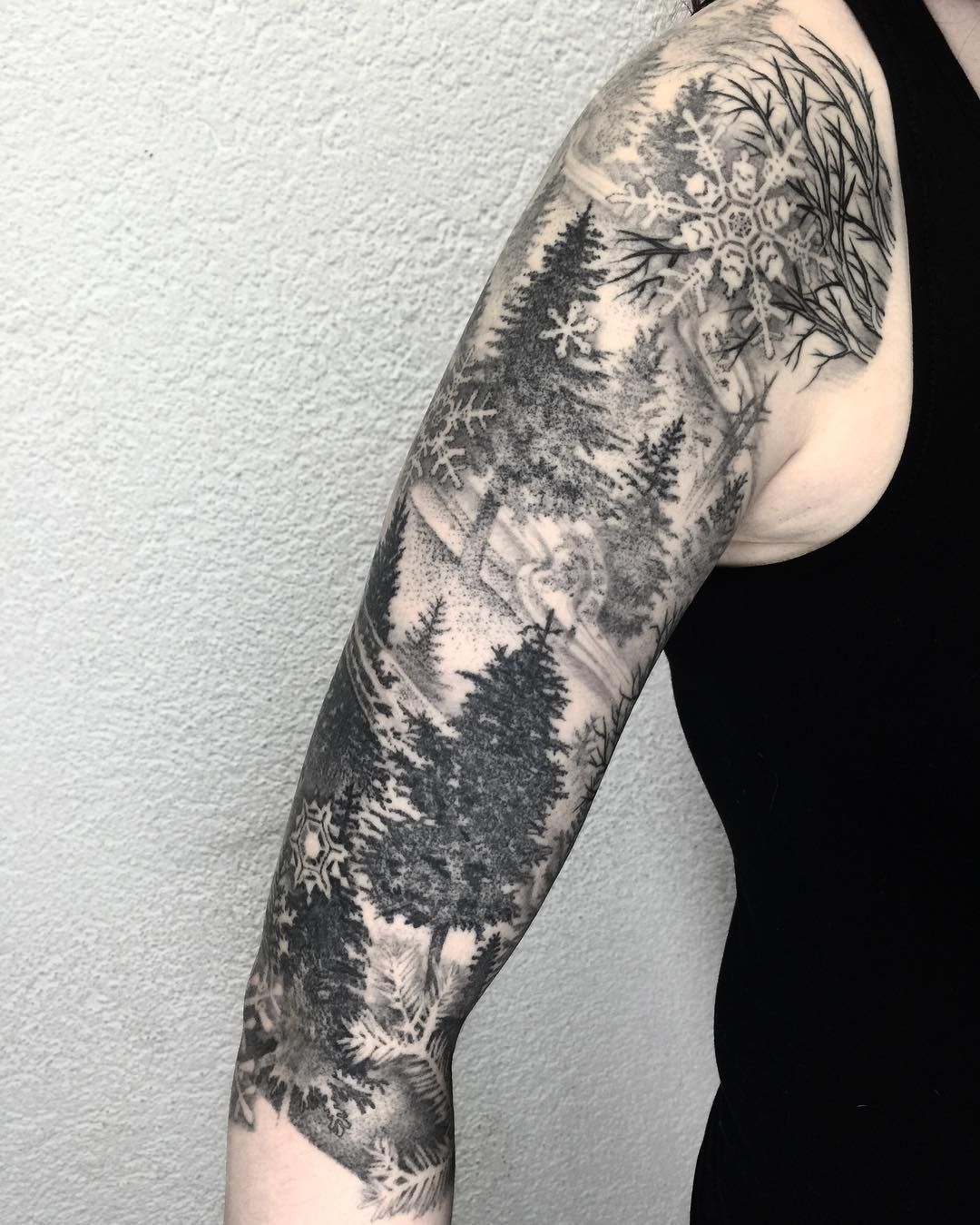 Tinta blanca del tatuaje del copo de nieve (2)