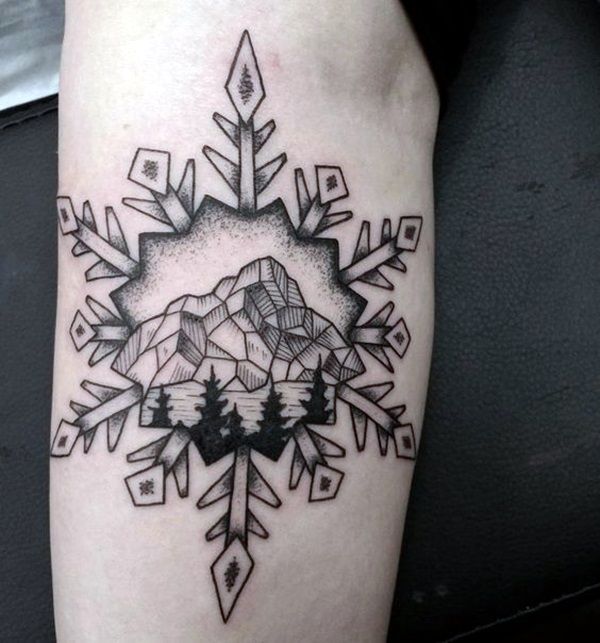 Tatuaje tribal del copo de nieve (5)