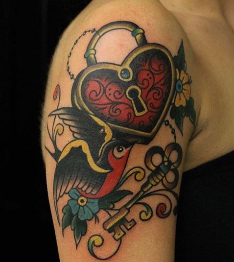 Diseño e ideas de tatuajes de bloqueo en el hombro