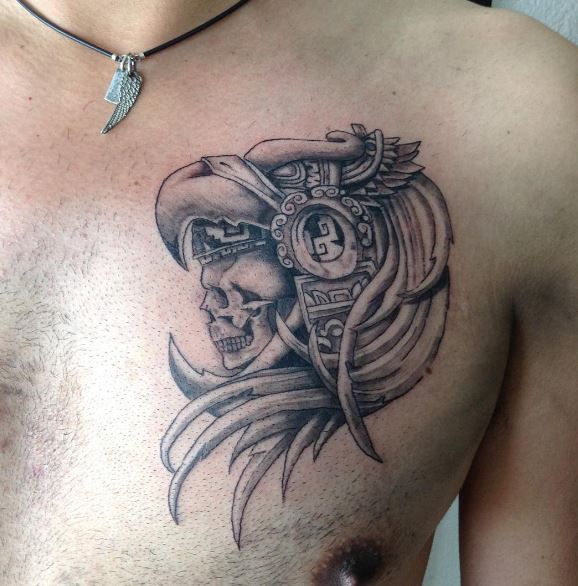 Diseño e ideas de tatuajes de calavera azteca