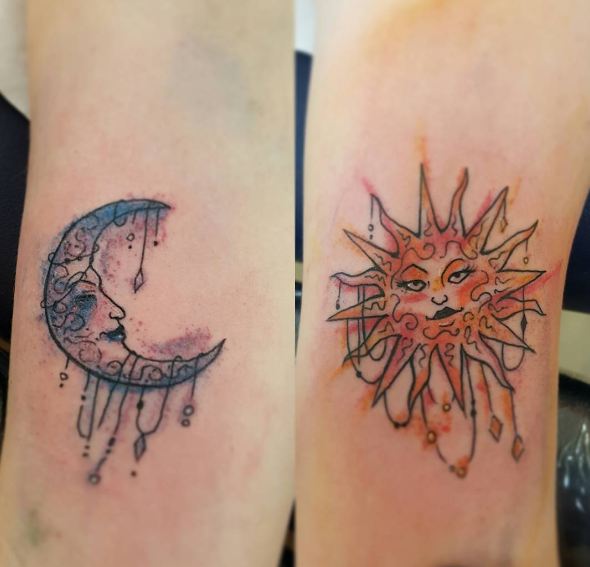 Tatuajes Femeninos De La Luna Y El Sol