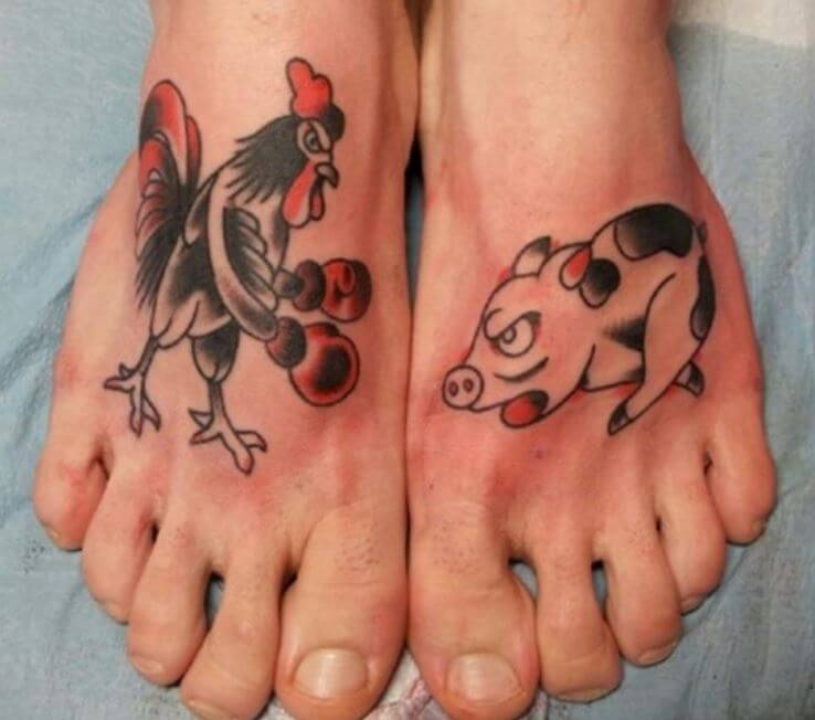 Tatuaje De Pie Gracioso