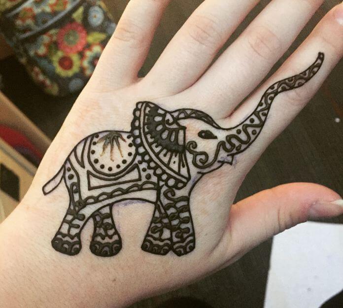 Tatuaje De Henna De Elefante