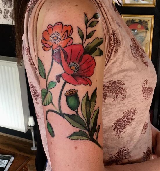 Tatuajes De Flores De Media Manga Para Mujer